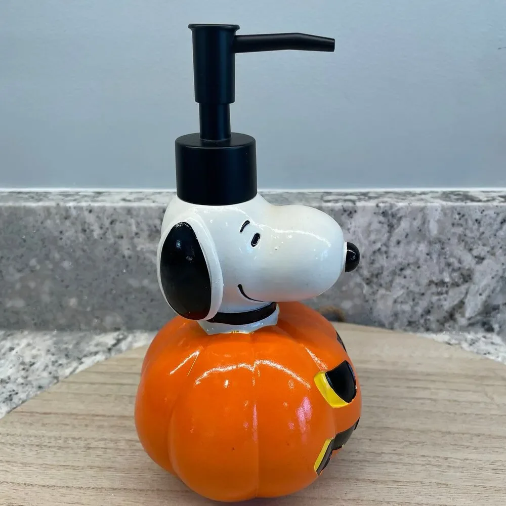 SNOOPY in a Pumpkin Soapor Lotion Dispenser Halloween Fall Themed Bathroom Decor